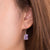 4 Carat Purple Created Sapphire Dangle Earrings