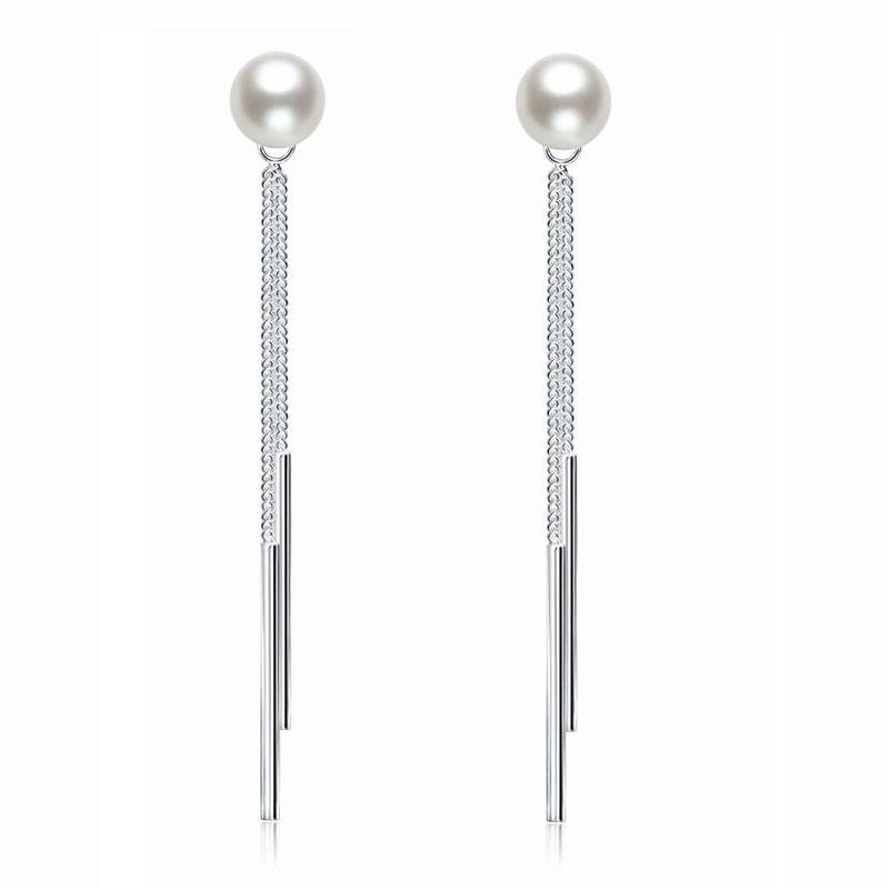 Drop Simulated Pearl Earrings
