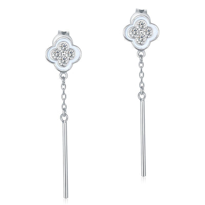 Elegant Flower Dangle Created Diamond Earrings