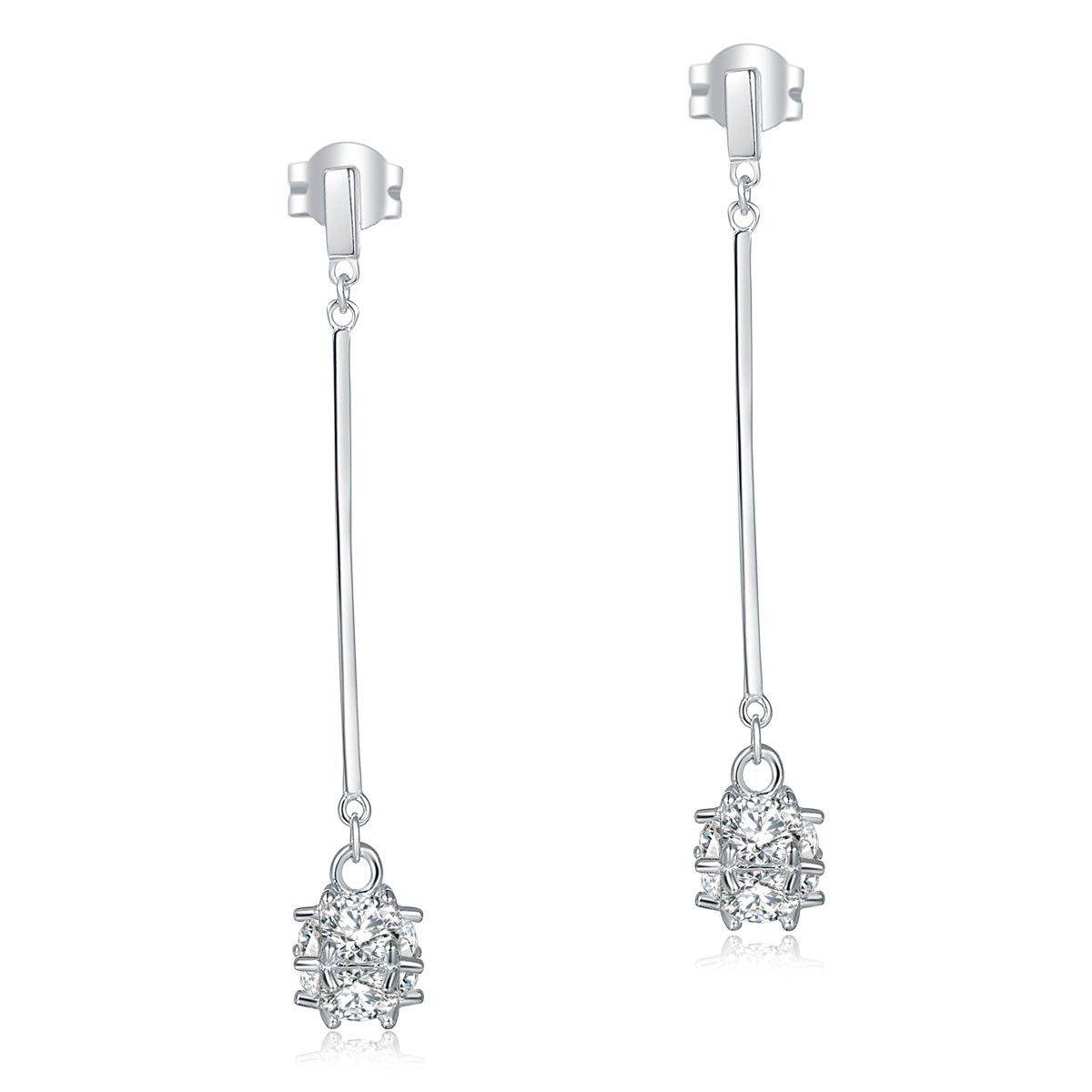Elegant Dangle Cube Simulated Diamond Earrings