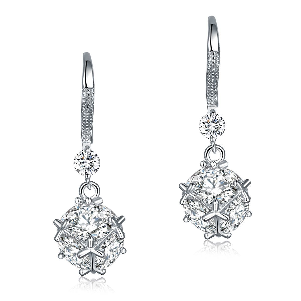 Cube Created Diamond Earrings