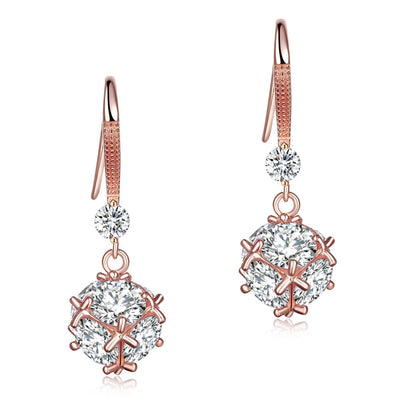 Rose Gold Plated Created Diamond Earrings