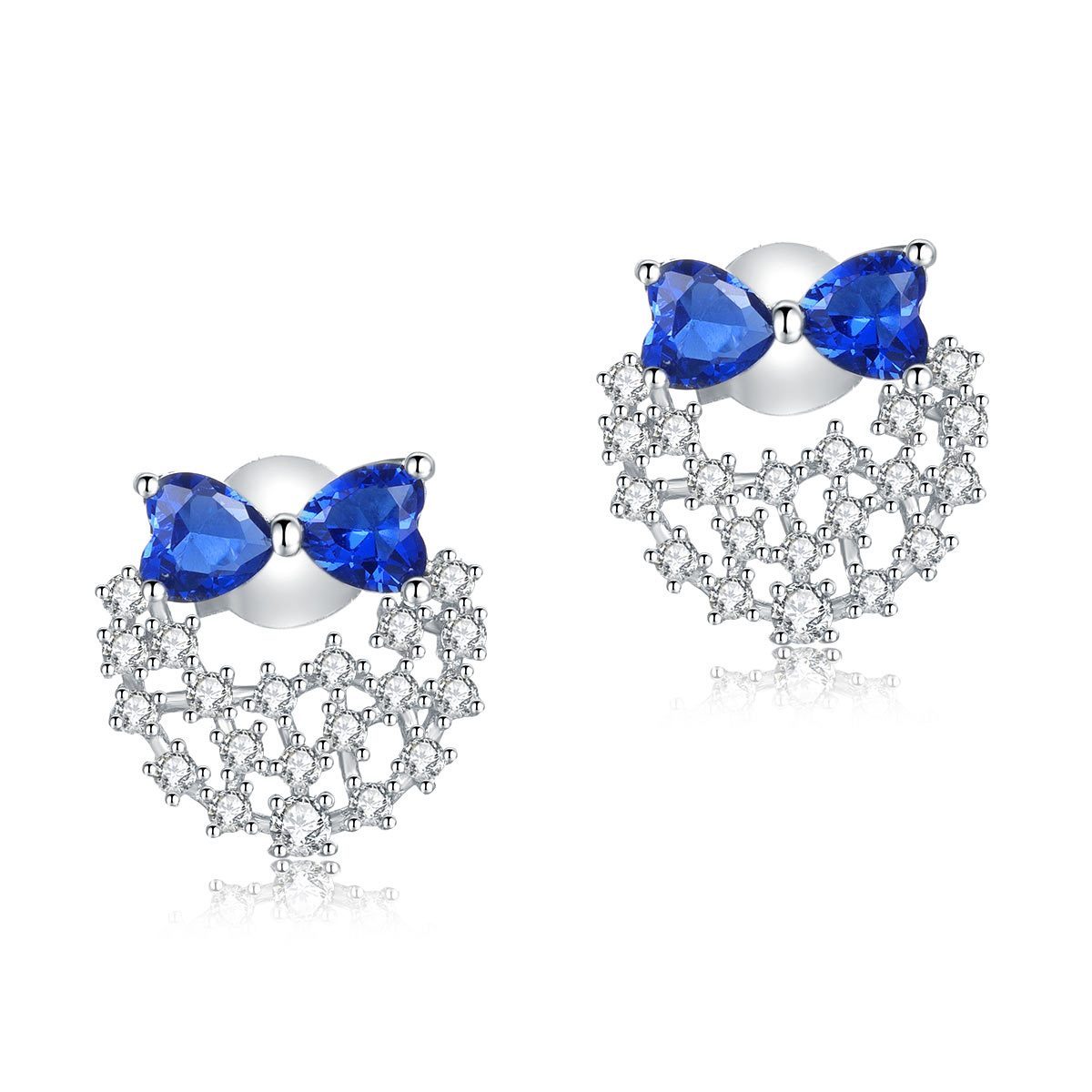 Blue Simulated Diamond Stud Earrings