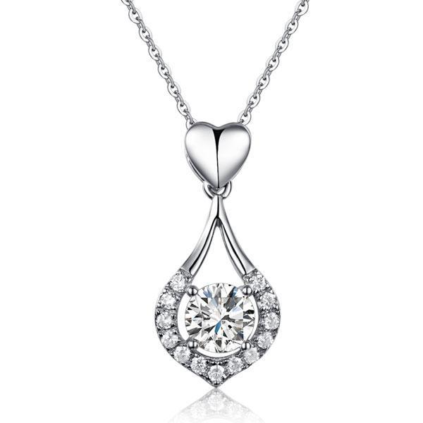 Heart Tear Drop Pendant Necklace
