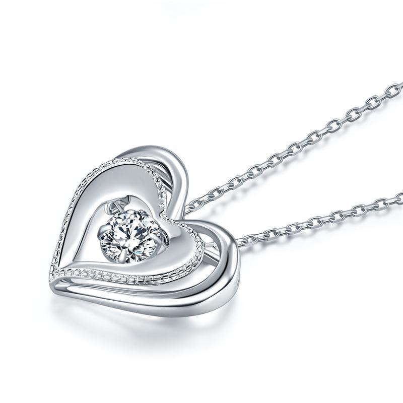 Heart Dancing Stone Pendant Necklace