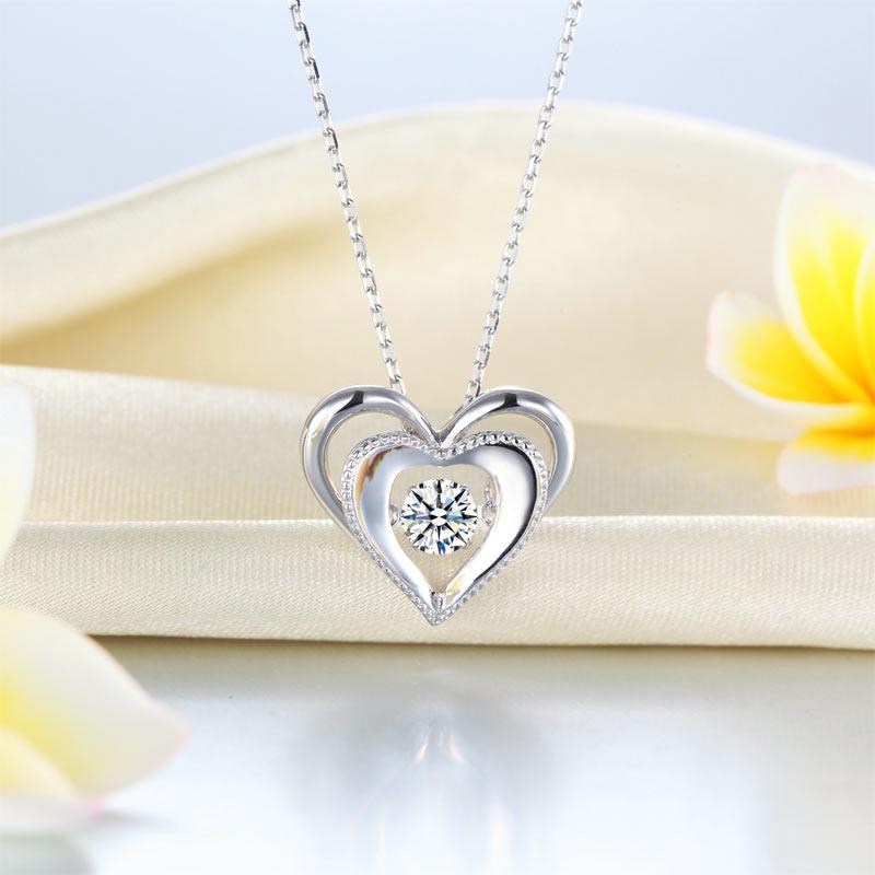 Heart Dancing Stone Pendant Necklace