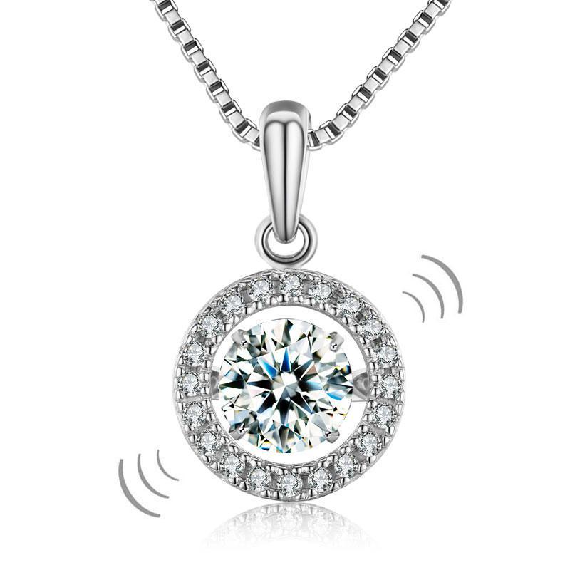 Dancing Stone 1 Carat Pendant Necklace