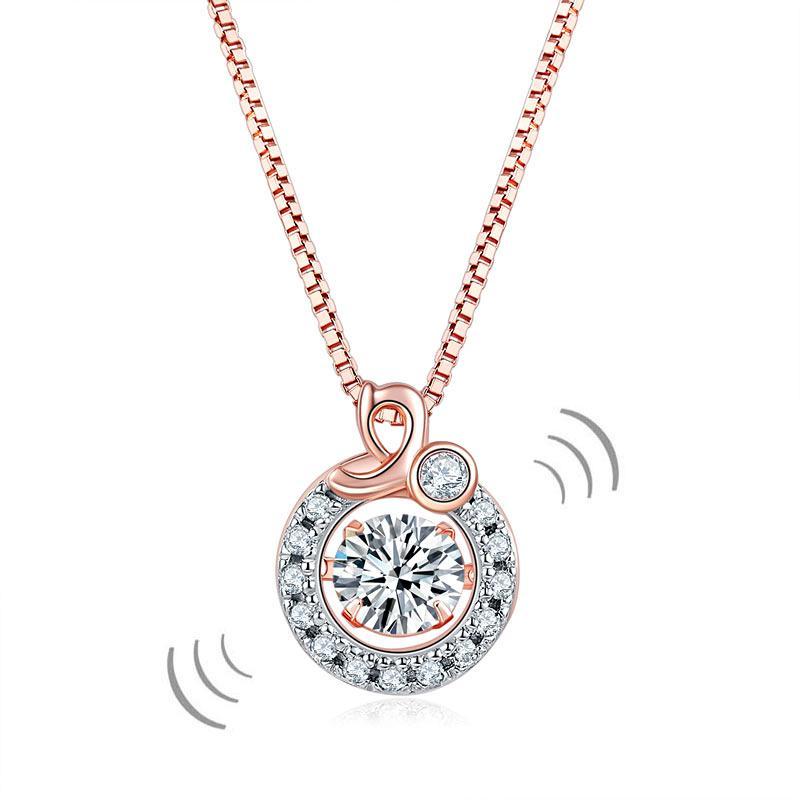 Rose Gold Plated Dancing Stone Pendant Necklace