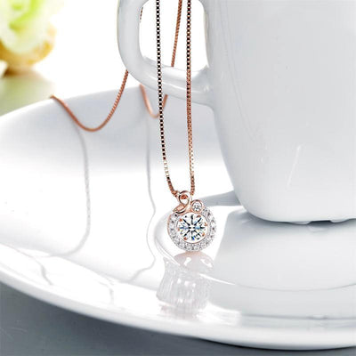 Rose Gold Plated Dancing Stone Pendant Necklace