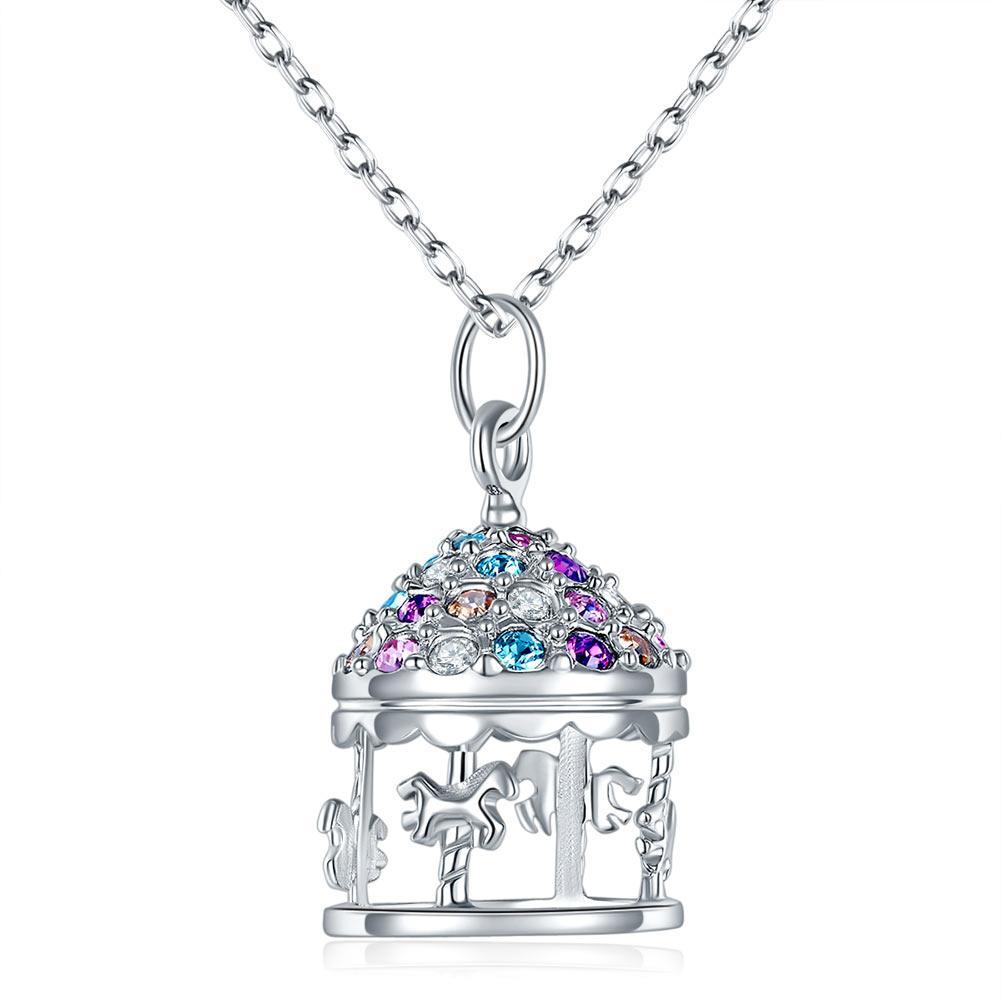 Multi-Color Merry-Go-Round Pendant Necklace