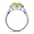 6 ct Cushion Cut Yellow Canary Created Diamante Ring