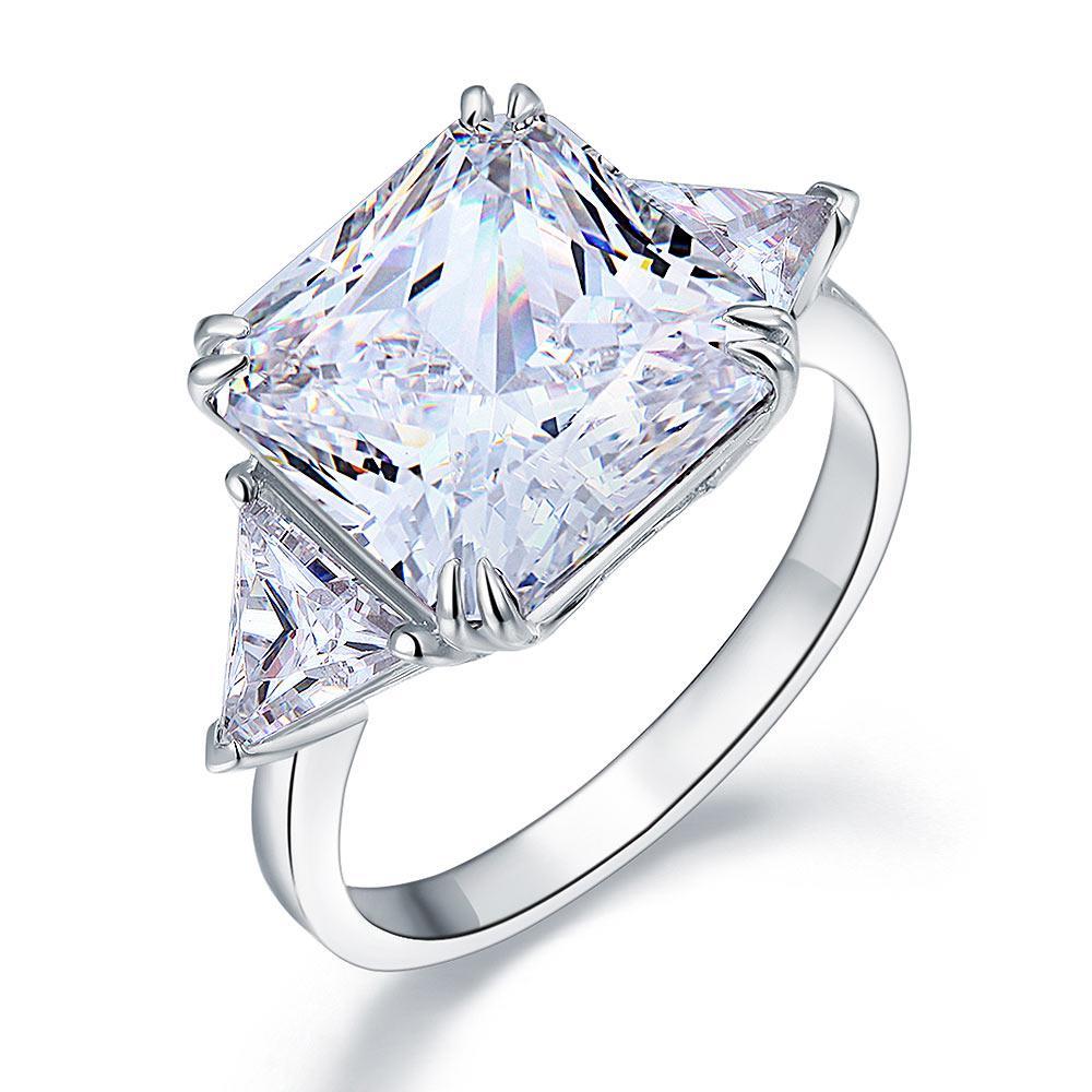 Three-Stone 8 Carat Created Diamond Ring