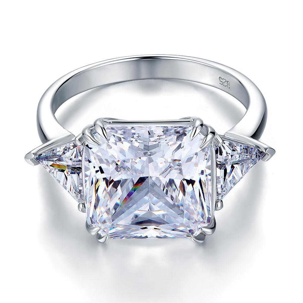 Three-Stone 8 Carat Created Diamond Ring