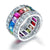 Multi-Color Created Topaz Band Ring