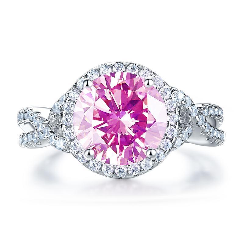 3 Carat Fancy Pink Created Diamond Ring