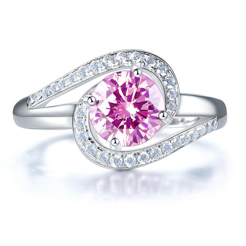 Twist Curl 1.25 Ct Pink Created Diamond Ring