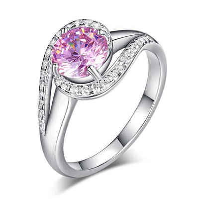 Twist Curl 1.25 Ct Pink Created Diamond Ring