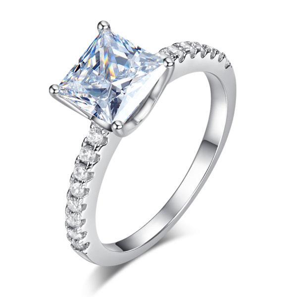 1.5 Ct Princess Cut Created Diamond Ring