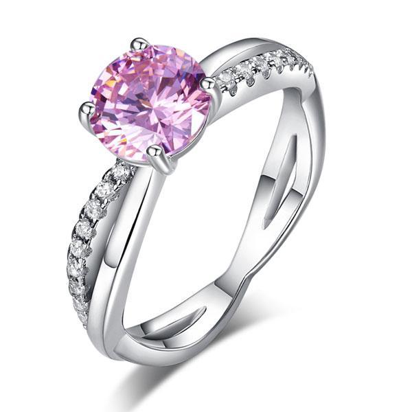 1.25 Ct Fancy Pink Created Diamond Ring
