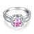 Floral 1 Ct Fancy Pink Created Diamond Ring
