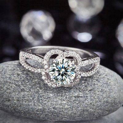 Floral 1 Ct Created Diamond Ring