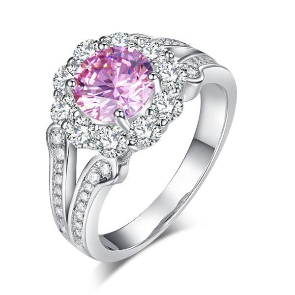 Art Deco 1.25 Ct Fancy Pink Created Diamond Ring