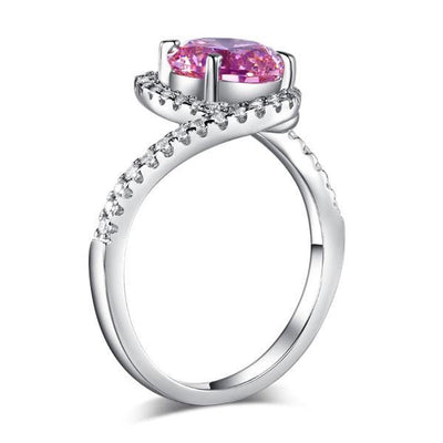 Twist Curl  2 Ct Pink Created Diamond Ring