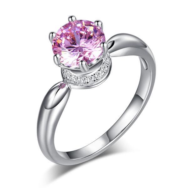 6 Claw Crown 1.25 Ct Pink Created Diamond Ring