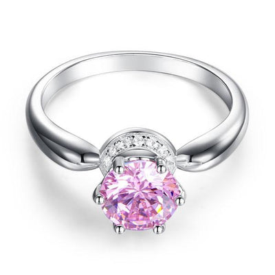 6 Claw Crown 1.25 Ct Pink Created Diamond Ring