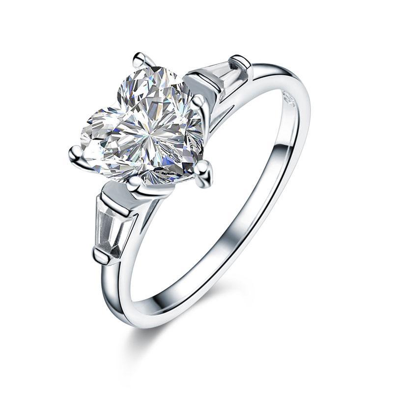 2 Carat Created Diamond Heart Ring