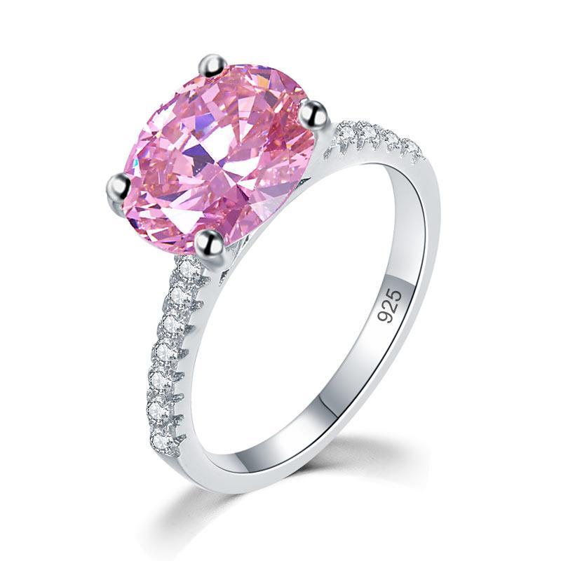 4 Carat Pink Oval Cut Ring