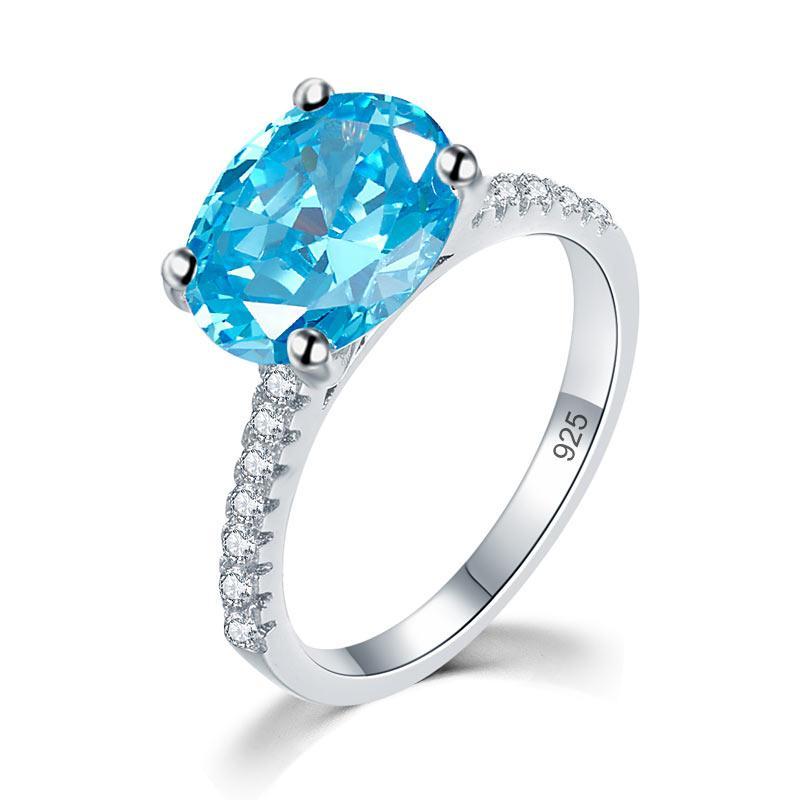 4 Carat Blue Oval Ring