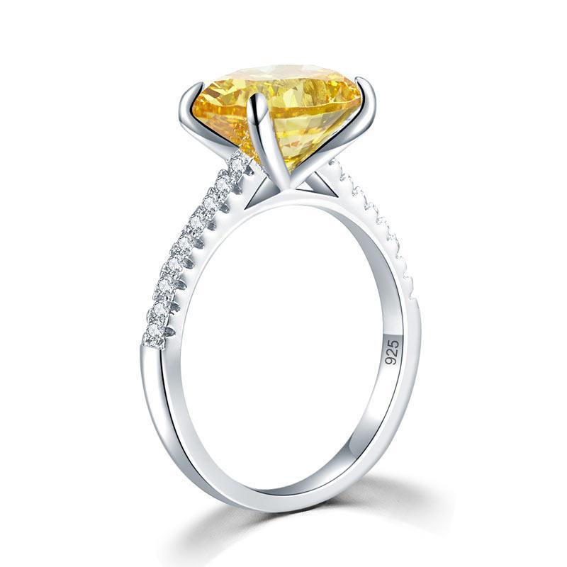 4 Carat Yellow Canary Oval Ring