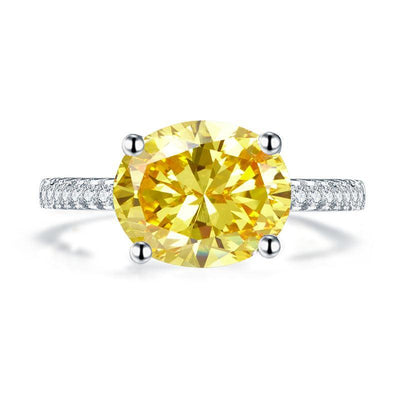 4 Carat Yellow Canary Oval Ring