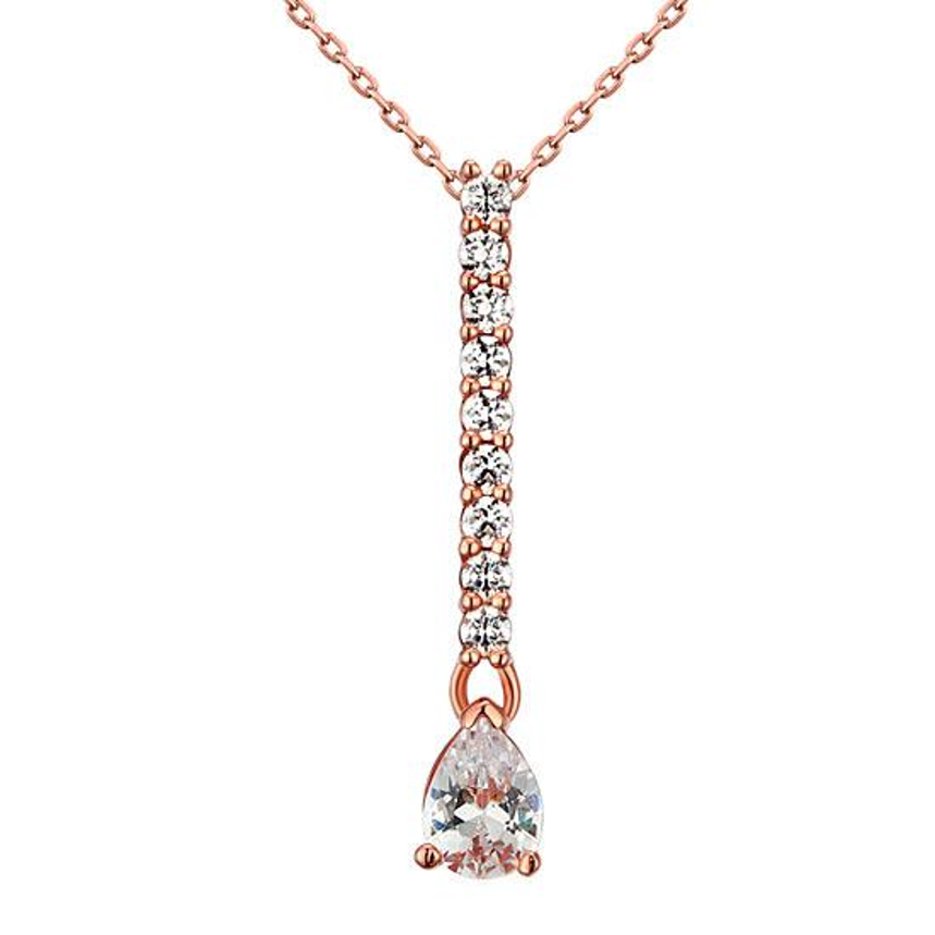 1 Carat Pear Cut Created Diamond Pendant Necklace