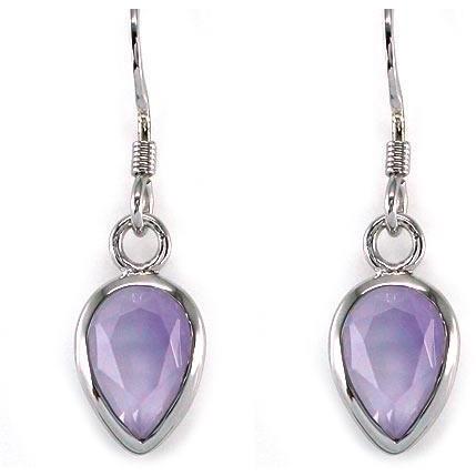 3 Carat Genuine Purple Pear Cut Amethyst Dangle Fine Earrings