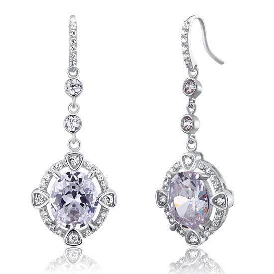 5 Carat Oval Bridal Dangle Earrings