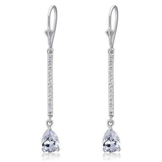 1 Carat Pear Cut Created Diamond Dangle Earrings