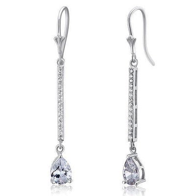 1 Carat Pear Cut Created Diamond Dangle Earrings