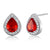 1 Carat Pear Cut Red Created Ruby Stud Earrings