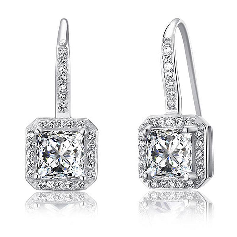 1.5 Carat Created Diamond Dangle Earrings