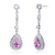 1.5 Carat Pear Cut Pink Created Sapphire Dangle Earrings
