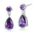 3 Carat Pear Cut Created Purple Sapphire Dangle Earrings