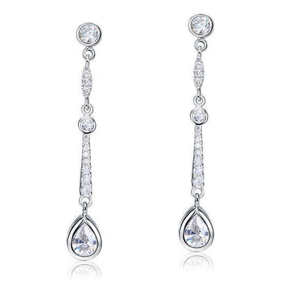 Pear Cut Created Diamond Dangle Earrings