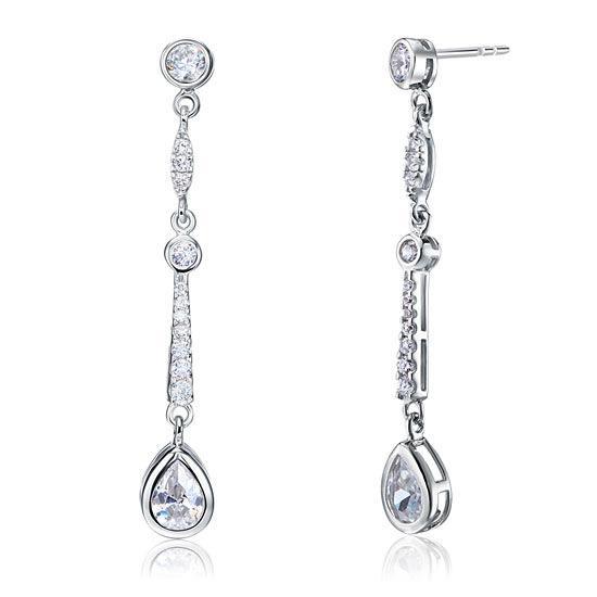 Pear Cut Created Diamond Dangle Earrings