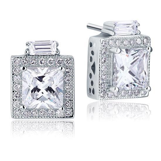 2 Carat Created Diamond Vintage Style Stud Earrings