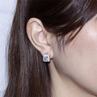 2 Carat Created Diamond Vintage Style Stud Earrings