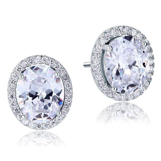 3 Carat Oval Cut Created Diamond Stud Earrings