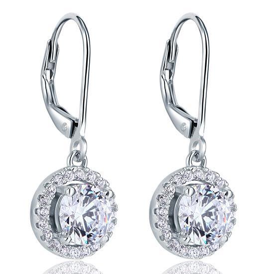 Created Diamond Dangle Drop Earrings