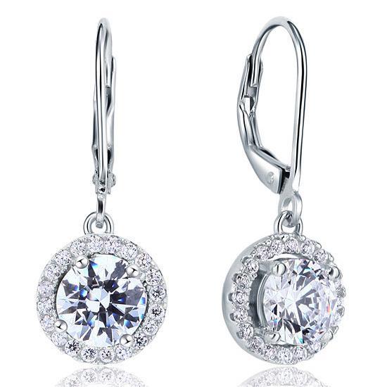 Created Diamond Dangle Drop Earrings